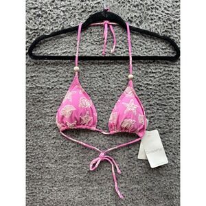 NWT Ondademar Beaded Halter Neck Top Bikini‎ Pink Girls/Teens Size 10